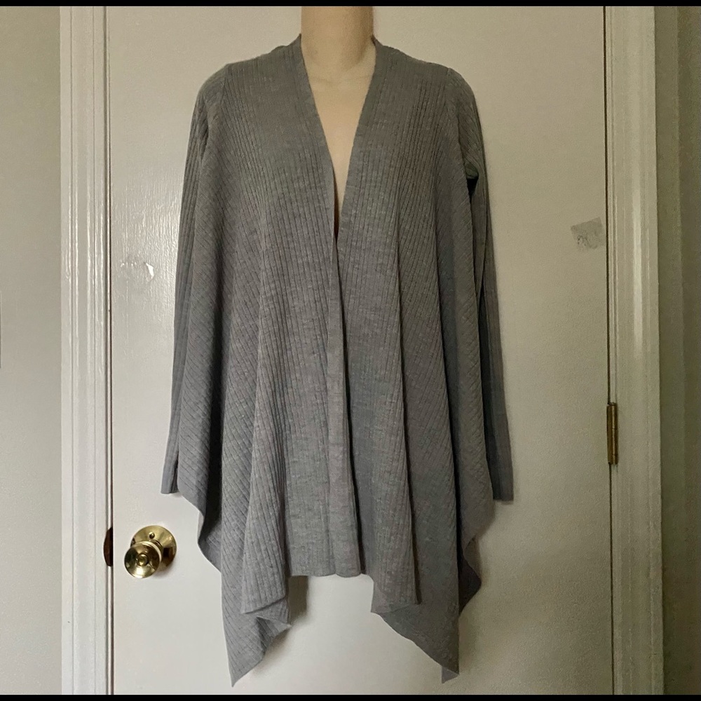 (6) Athleta 2010s Minimalist Boho Fine Wool Open Fr. Indie Sleaze Cardigan S…